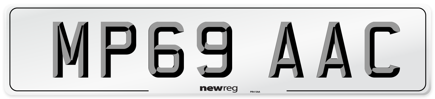 MP69 AAC Number Plate from New Reg